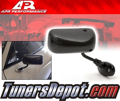 APR® Formula GT3 Carbon Fiber Side View Mirrors - 93-95 Mazda RX-7 RX7 (Black Base)
