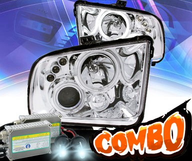 HID Xenon + KS® CCFL Halo LED Projector Headlights (Chrome) - 05 - 09 Ford Mustang