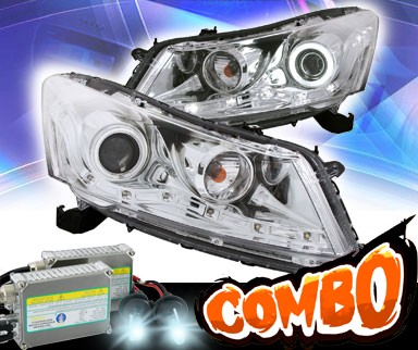 HID Xenon + KS® CCFL Halo Projector Headlights (Chrome) - 08-12 Honda Accord 4dr