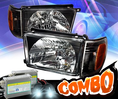 HID Xenon + KS® Crystal Headlights + Corner Set (Black) - 99-02 Toyota 4Runner