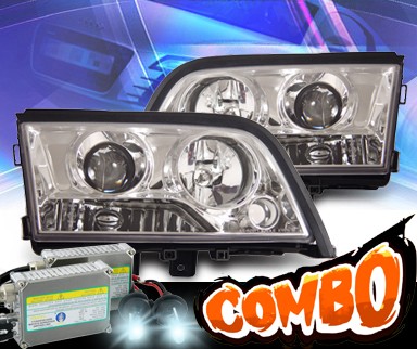 HID Xenon + KS® Halo Projector Headlights - 94-00 Mercedes-Benz C230 Sedan W202 without Stock HID