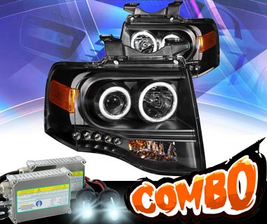 HID Xenon + KS® LED Halo Projector Headlights (Black) - 07-13 Ford Expedition