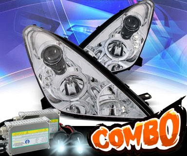 HID Xenon + KS® LED Halo Projector Headlights (Chrome) - 00-05 Toyota Celica