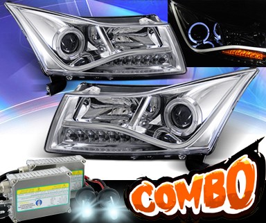 HID Xenon + KS® LED Halo Projector Headlights (Chrome) - 11-16 Chevy Cruze (Gen 2 Style)