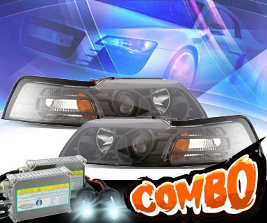 HID Xenon + KS® Projector Headlights (Black) - 99-04 Ford Mustang