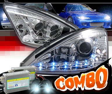 HID Xenon + SPEC-D® DRL LED Projector Headlights - 00-04 Ford Focus