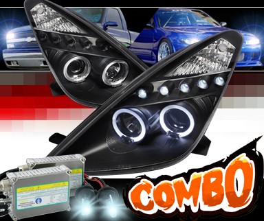 HID Xenon + SPEC-D® Halo LED Projector Headlights (Black) - 00-05 Toyota Celica