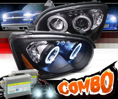 HID Xenon + SPEC-D® Halo LED Projector Headlights (Black) - 04-05 Subaru Impreza (Incl. WRX/RS/STi)