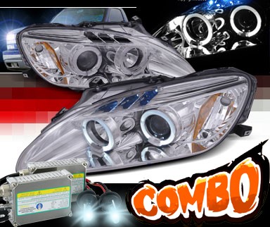 HID Xenon + SPEC-D® Halo LED Projector Headlights (Chrome) - 00-03 Honda S2000