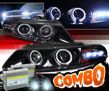 HID Xenon + SPEC-D® Halo LED Projector Headlights (Glossy Black) - 97-00 Dodge Avenger