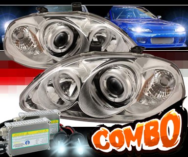 HID Xenon + Sonar® CCFL Halo Projector Headlights - 96-98 Honda Civic