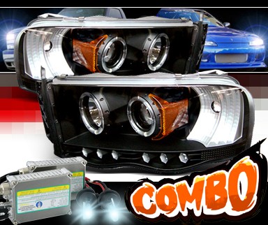 HID Xenon + Sonar® CCFL Halo Projector Headlights (Black) - 02-05 Dodge Ram 1500 Pickup