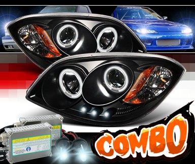 HID Xenon + Sonar® CCFL Halo Projector Headlights (Black) - 05-10 Chevy Cobalt
