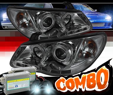 HID Xenon + Sonar® DRL LED Halo Projector Headlights (Smoke) - 07-10 Hyundai Elantra