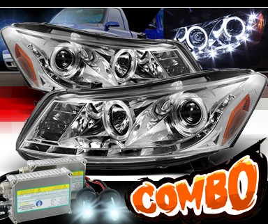 HID Xenon + Sonar® DRL LED Projector Headlights - 08-12 Honda Accord 4dr