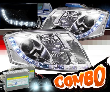 HID Xenon + Sonar® DRL LED Projector Headlights - 99-07 Audi TT