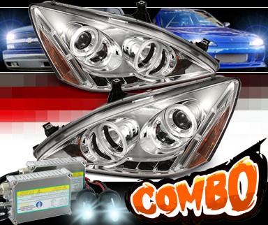 HID Xenon + Sonar® Halo Projector Headlights - 03-05 Honda Accord