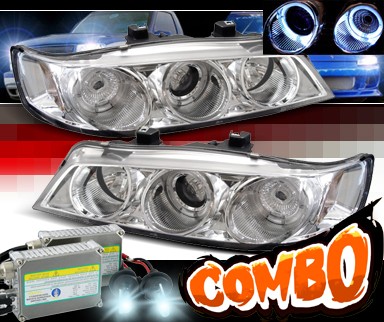 HID Xenon + Sonar® Halo Projector Headlights - 94-97 Honda Accord w/ Amber Reflector 