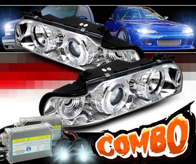 HID Xenon + Sonar® Halo Projector Headlights - 95-98 BMW 740il E38