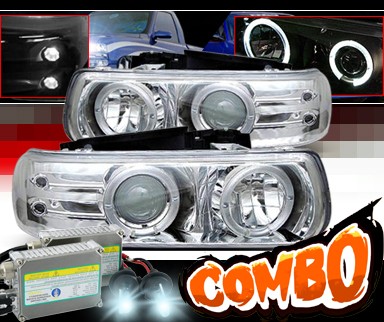 HID Xenon + Sonar® Halo Projector Headlights - 99-02 Chevy Silverado