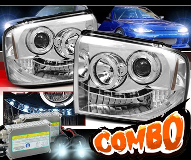 HID Xenon + Sonar® LED Halo Projector Headlights - 05-07 Ford F450 F-450 Super Duty