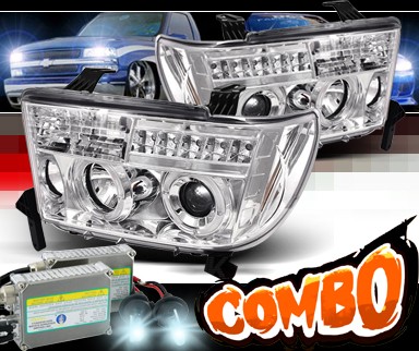 HID Xenon + Sonar® LED Halo Projector Headlights - 07-11 Toyota Tundra