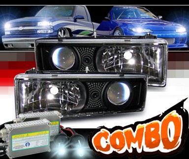 HID Xenon + Sonar® Projector Headlights (Black) - 92-94 GMC Jimmy