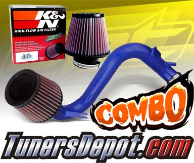 K&N® Air Filter + CPT® Cold Air Intake System (Blue) - 07-13 Mazda Mazdaspeed 3 Turbo 2.3L 4cyl