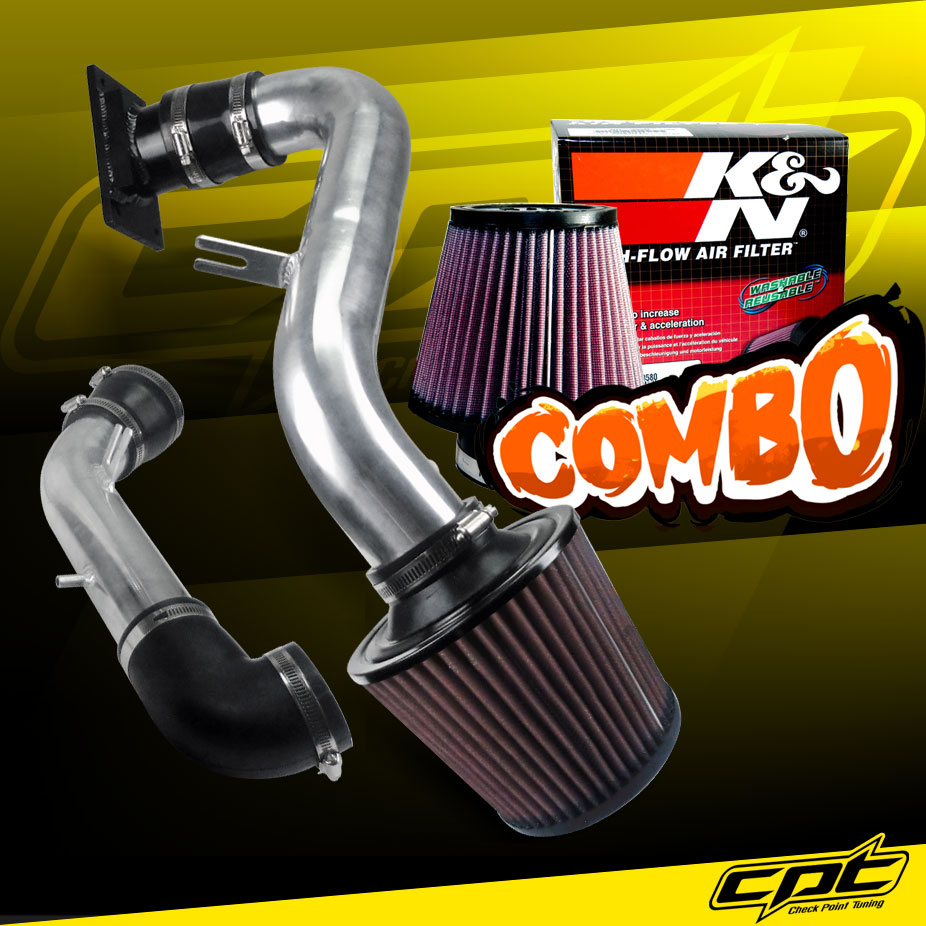 K&N® Air Filter + CPT® Cold Air Intake System (Polish) - 00-05 Mitsubishi Eclipse RS/GS 2.4L 4cyl