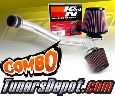 K&N® Air Filter + CPT® Cold Air Intake System (Polish) - 01-05 VW Volkswagen Jetta 1.8T 1.8L 4cyl