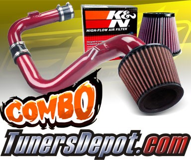 K&N® Air Filter + CPT® Cold Air Intake System (Red) - 06-09 VW Volkswagen Jetta 2.0T FSI 2.0L 4cyl