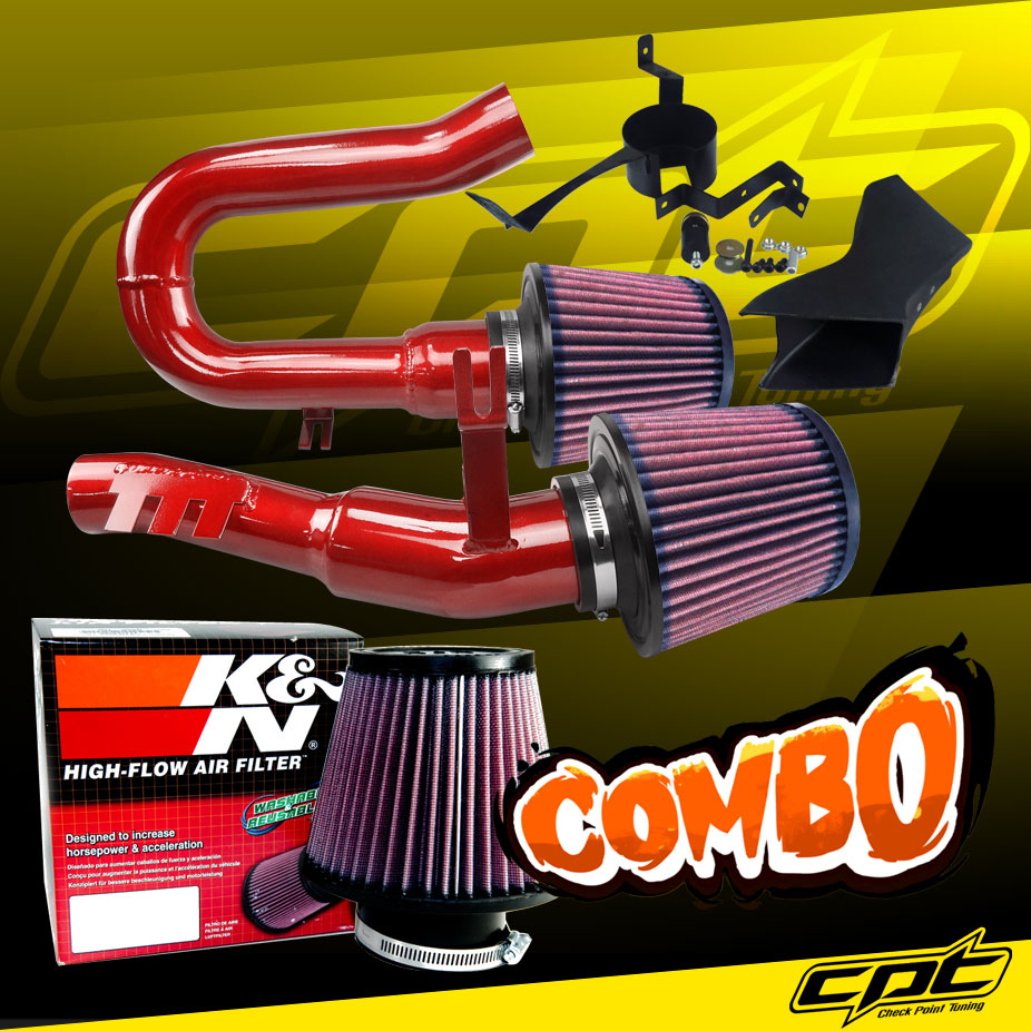 K&N® Air Filter + CPT® Cold Air Intake System (Red) - 08-10 BMW 135i 3.0L L6 E82/E88