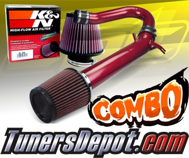 K&N® Air Filter + CPT® Cold Air Intake System (Red) - 11-19 Dodge Charger 3.6L V6