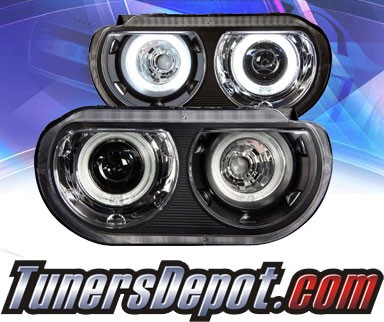 KS® CCFL Halo Projector Headlights (Black) - 08-13 Dodge Challenger