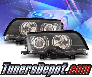 KS® Halo Projector Headlights (Black) - 99-01 BMW 323i E46 4dr.