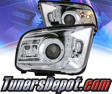 KS® LED Halo Projector Headlights (Chrome) - 05-09 Ford Mustang