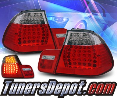 KS® LED Tail Lights (Red/Clear) - 02-05 BMW 325i E46 4dr.