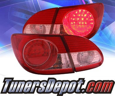KS® LED Tail Lights (Red/Clear) - 03-08 Toyota Corolla