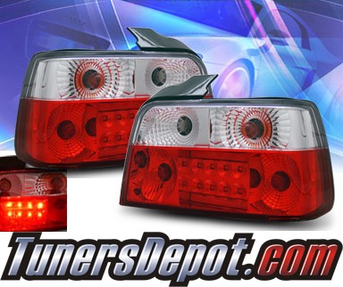 KS LED Tail Lights Red Clear 9298 BMW 328i E36 4dr