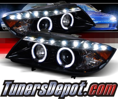 SPEC-D® DRL LED Projector Headlights (Glossy Black) - 06-08 BMW 328i 4dr E90/E91
