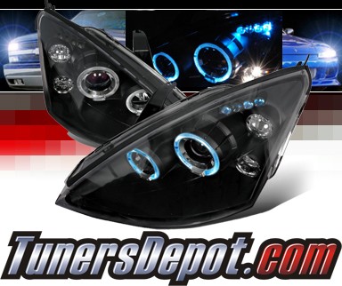 SPEC-D® Halo LED Projector Headlights (Black) - 00-04 Ford Focus