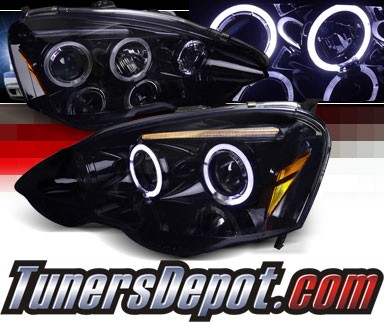 SPEC-D® Halo LED Projector Headlights (Glossy Black) - 02-04 Acura RSX