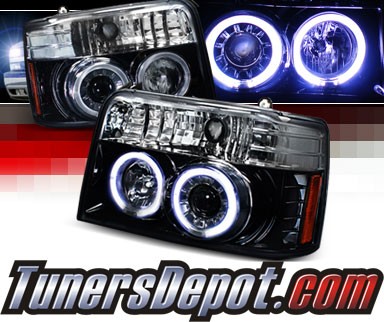SPEC-D® Halo LED Projector Headlights (Glossy Black) - 92-96 Ford F150 F-150
