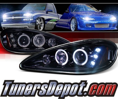 SPEC-D® Halo LED Projector Headlights (Glossy Black) - 99-05 Pontiac Grand Am