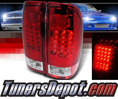 SPEC-D® LED Tail Lights (Red) - 99-07 Ford F-350 F350 Super Duty Truck
