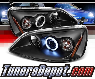 Sonar® CCFL Halo Projector Headlights (Black) - 01-03 Honda Civic 2/4dr