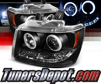 Sonar® CCFL Halo Projector Headlights (Black) - 07-14 Chevy Avalanche