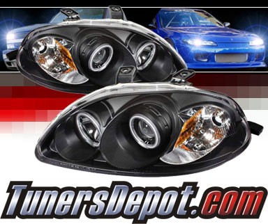 Sonar® CCFL Halo Projector Headlights (Black) - 96-98 Honda Civic