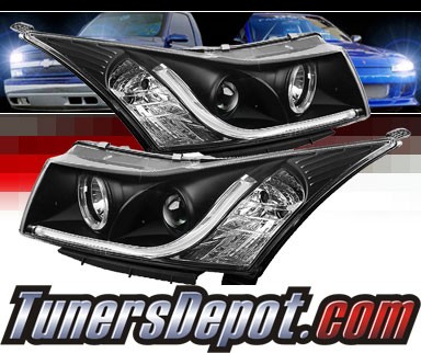 Sonar® DRL LED Projector Headlights (Black) - 11-16 Chevy Cruze