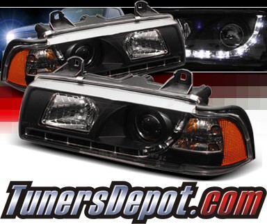 Sonar® DRL LED Projector Headlights (Black) - 92-99 BMW M3 E36 2dr.